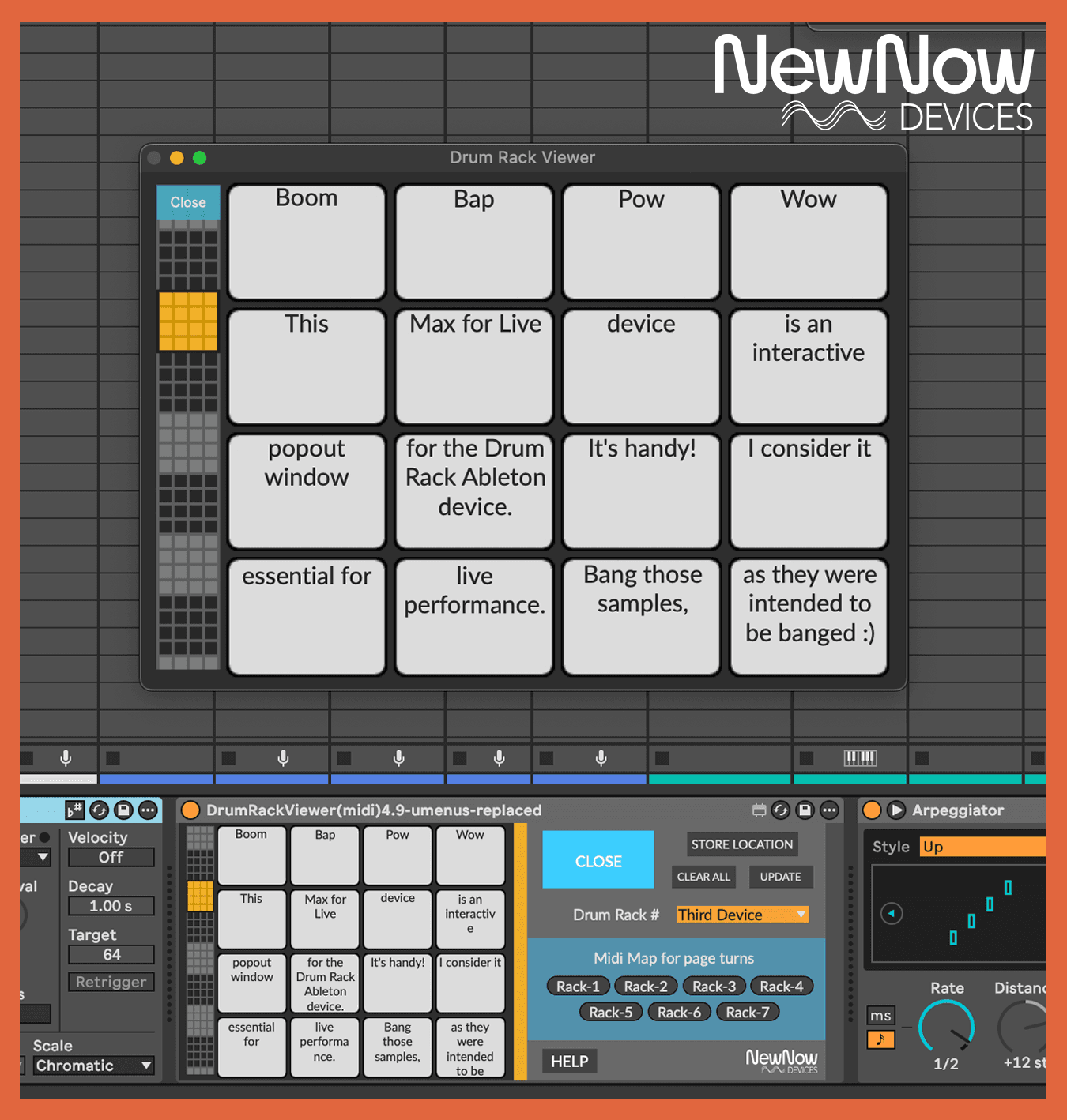 DrumRackViewer device screenshot