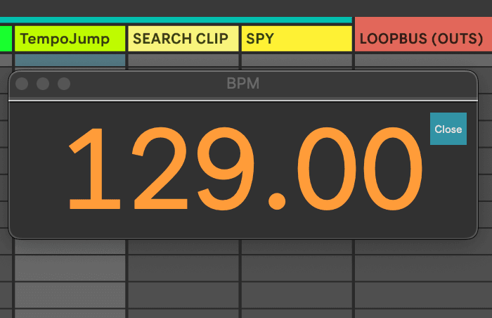 TempoScreen displaying the current Ableton Live tempo